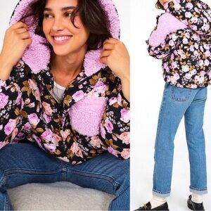 For Love And Lemons Pink and Black Floral Jacket